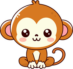 cute monkey illustration pattern, vector, for fabrics, children's background