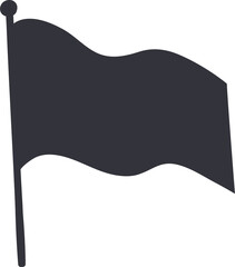 Silhouette or waving pennant retro flag on pole