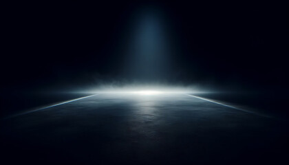 Illuminated Abyss,  A Stage of Shadows and Light. Contrasts between brightness and darkness with smoke and relection.