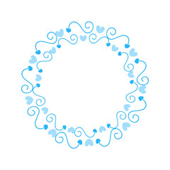 Vector hand drawn hearts border and frame design