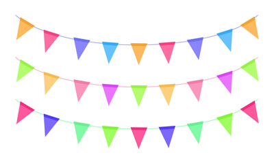 Obraz premium Vector collection of flat birthday garlands