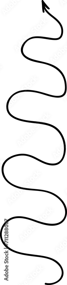 Poster Long thin vertical line scribble arrow