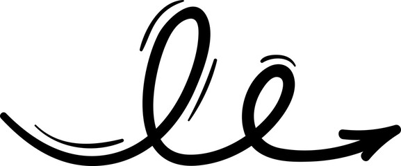 Fototapeta premium Scribble arrow with pointer, motion element