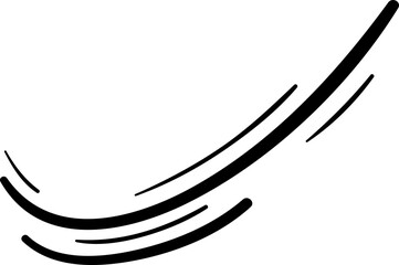 Bold line expressing motion, movement element