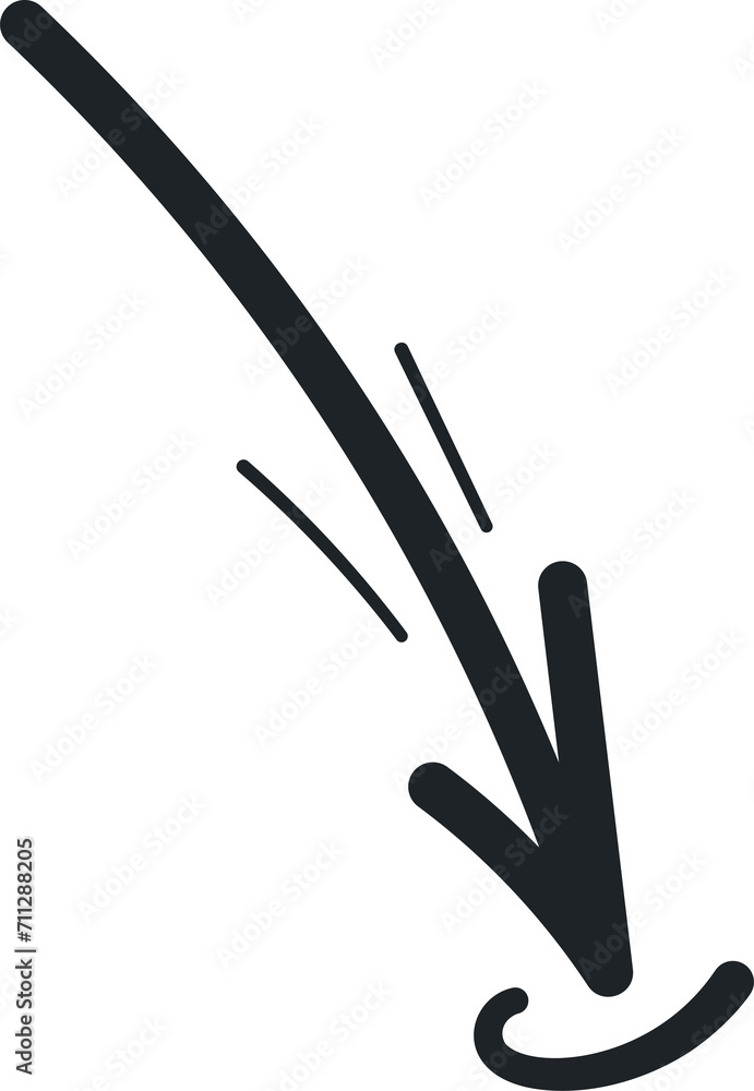 Poster Arrow pointing down, element of movement