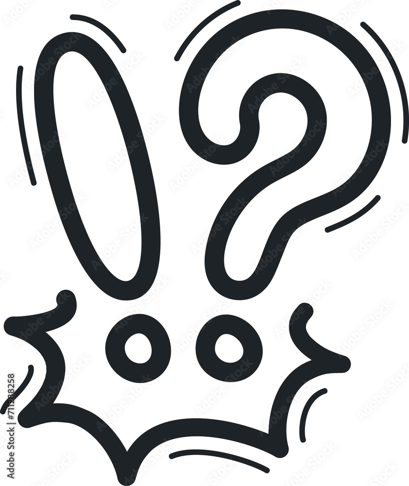Poster Exclamation and question marks doodle
