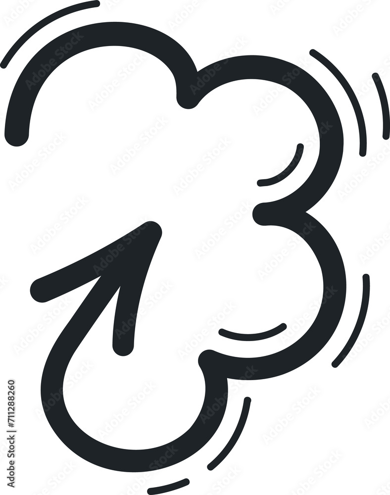 Aufkleber Doodle arrow with swirls and circles