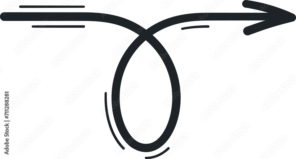Poster Movement arrow with circle scribble