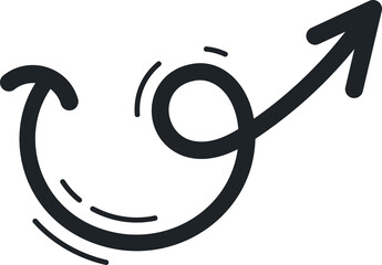 Hand drawn arrow showing direction