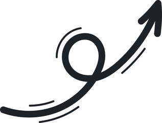 Scribble arrow pointing up right way