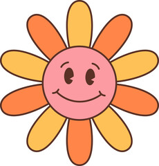 Blooming sunflower emotion with face