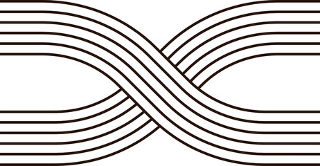 Lines weaving and crossing, zen pattern figure - obrazy, fototapety, plakaty