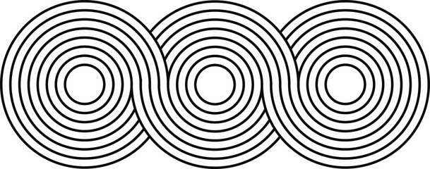 Fototapeta na wymiar Geometric circles, stripy zen shape
