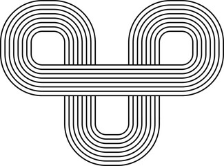 Minimalist rounded stripy zen shape