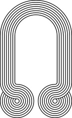 Curved stripy zen shape, minimalist design