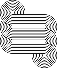 Geometric line pattern element, stripy zen shape