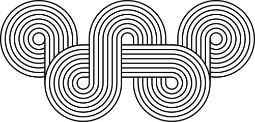 Circles stripy zen rounded shape art