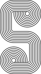 Abstract line figure, stripy zen shape