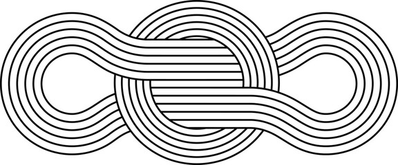 Circles and knot, stripy zen shapes