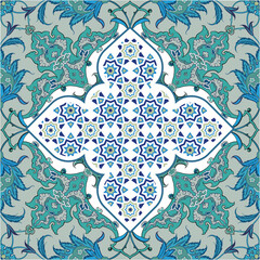 Arabesque turkish persian motif seamless vector pattern tiles