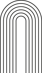 Zen arc, stripy geometric shape design