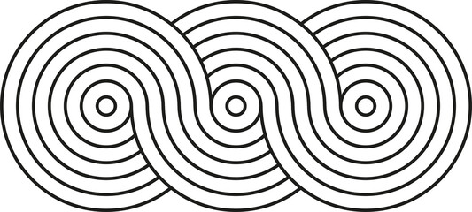 Fototapeta na wymiar Circles stripy zen shape, geometric figure