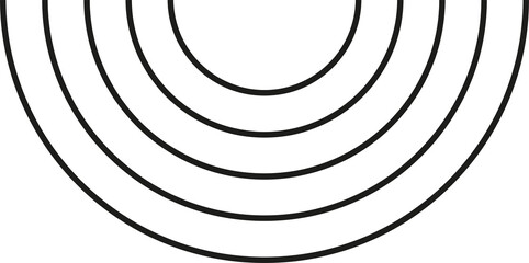 Semicircle stripy zen shape, concentric figure