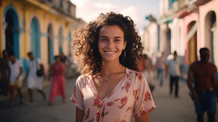 Fototapeta premium Smiling Cuban City Lifestyle