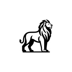 Vector Logo of a Standing Lion. Symbolizing Strength, Leadership, and Nobility. Versatile Design Perfect for Logos, Branding, and Marketing Initiatives. High Quality Illustration on white background.