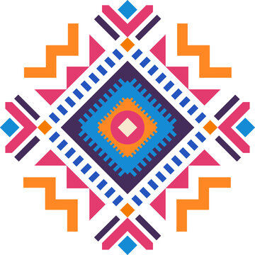 Ornamental Mexican tribal design pattern