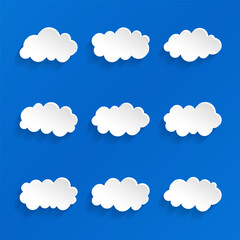 Set of white cloud vector ilustration