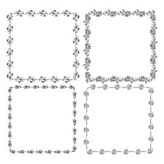 vector set of hand drawn ornamental frames