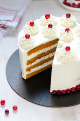 Beautiful and delicious homemade carrot cake With Cream Cheese Frosting