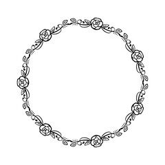 Vector decorative floral round element on white background