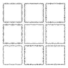 Vector elegant ornamental frame set