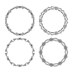 Vector hand drawn ornamental element collection