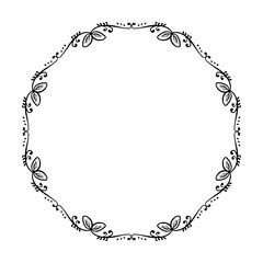 Vector decorative floral round element on white background