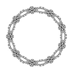 Vector decorative floral round element on white background