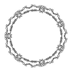 Vector decorative floral round element on white background