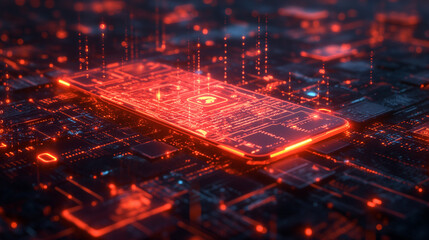 Dynamic and Futuristic Digital Security Concept: A Text Message Icon Symbolizing Protection, Intertwined with Binary Codes, Lock Icons, and a Smartphone Displaying a Secure Message
