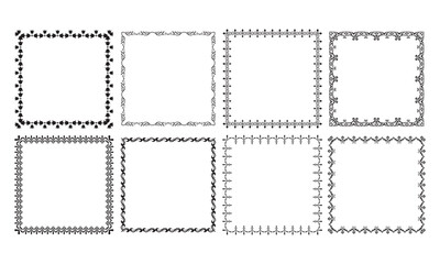 Vector collection of square vintage frames