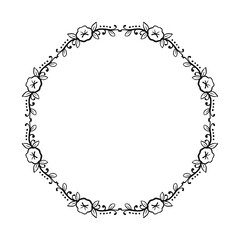 Vector decorative floral round element on white background