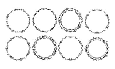 Vector hand drawn ornamental element collection