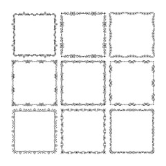 Vector hand drawn doodle frame collection