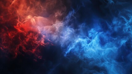 Abstract red fire versus blue ice background. Heat and cold concept.