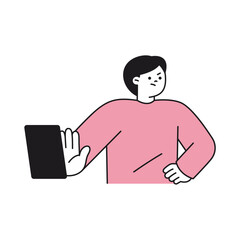 pose of half body person wearing pink clothes people