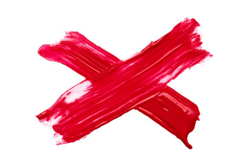Znak X namalowany czerwoną farbą - obrazy, fototapety, plakaty