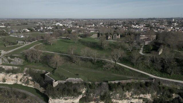 Drone shot over Citadelle de Blaye, France