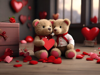 teddy bears, heart, valentine's day