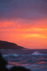 cyclone sunset over the sea